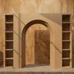 3D Square Step Arch with Ripple LED Shelves