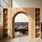 3D Square Step Arch with Ripple LED Shelves