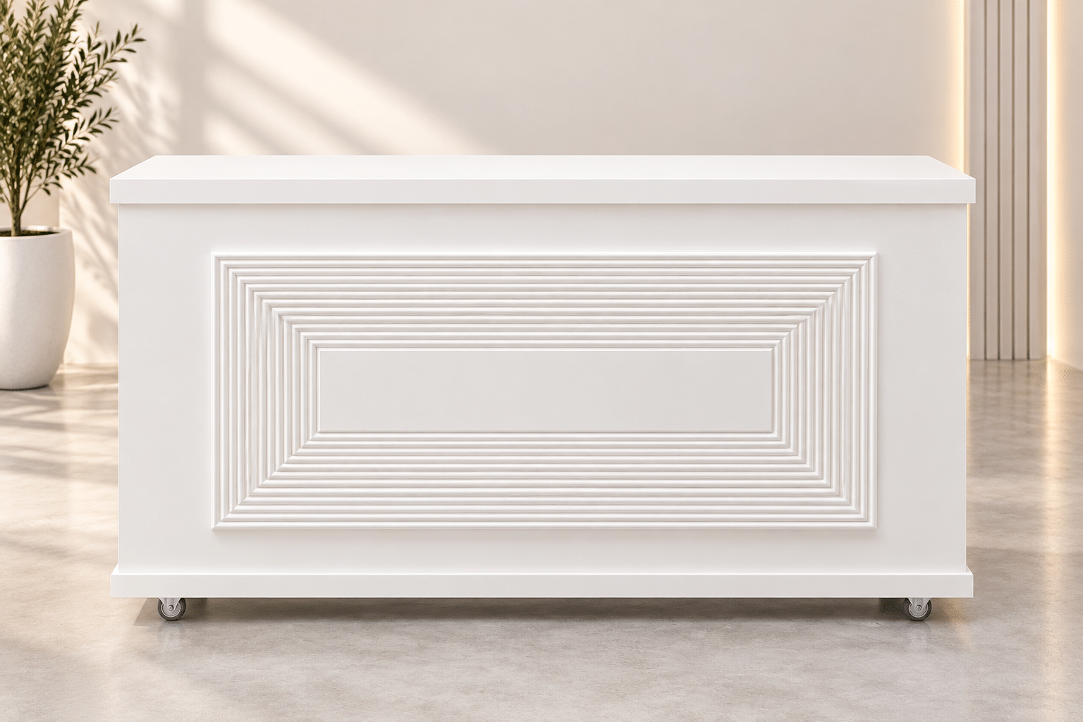 3D Geometric Ripple MDF Reception Table - Image 3